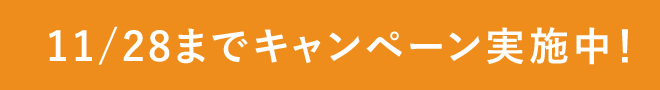 11/28までキャンペーン実施中！