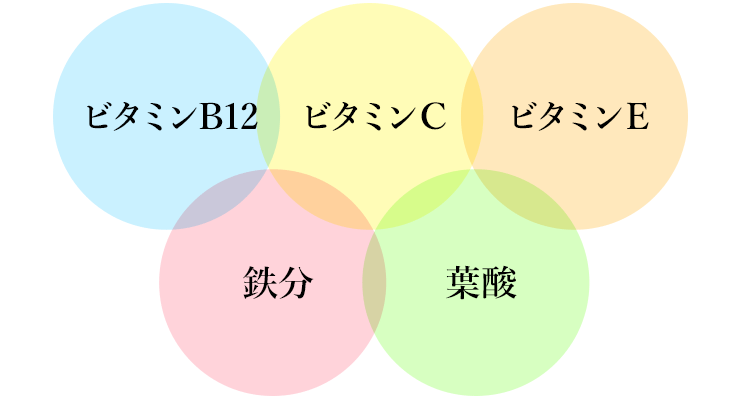 葉酸 鉄分 ビタミンC ビタミン DHA EPA