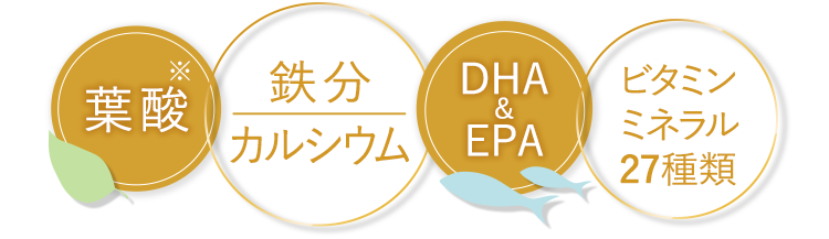 葉酸 鉄分 カルシウム DHA＆EPA ビタミン ミネラル